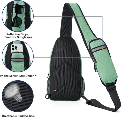 Vista 6 de BOSTANTEN Bolsa tipo bandolera, mochila cruzada con RFID, bolsa de hombro para hombres y mujeres, viajes, senderismo, casual