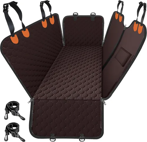 Vista 13 de Mancro Funda de asiento de automóvil para perro para asiento trasero, 2026 mejorada 600D, resistente, impermeable y resistente a los arañazos