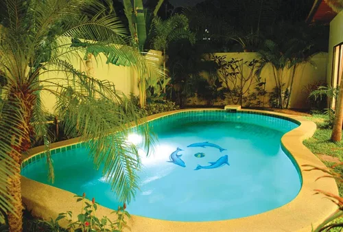 Vista 3 de Dolphin Group - Mosaico de cerámica para piscina (azul, 42 x 42 pulgadas)