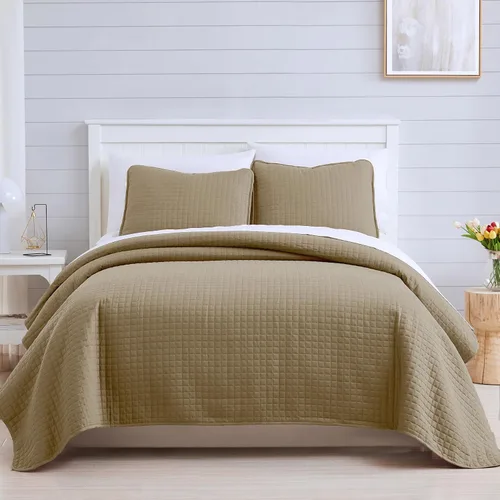 Vista 130 de Southshore Fine Living, Inc. Juego de edredón individual XL, colcha de microfibra acolchada, juego de edredón individual con funda de almohada, ropa