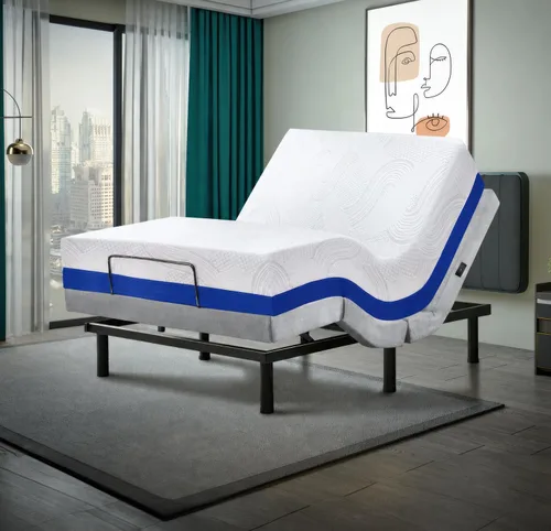 Vista 17 de Irvine Home Collection Cama ajustable King con sistema de sueño de espuma viscoelástica de gel de 10 pulgadas, masaje, gravedad cero