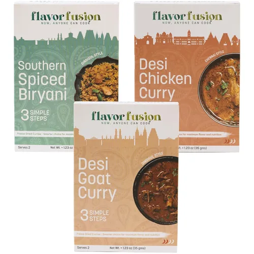 Vista 10 de Flavor Fusion Favoritos tradicionales con ingredientes naturales: pollo Tikka Masala, palak Paneer y pollo picante a la pimienta para una cocina