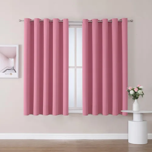 Vista 62 de ChrisDowa - Cortinas cortas para ventana de 40 pulgadas para dormitorio - Cortinas cortas con ojales y aislamiento térmico para oscurecer