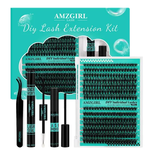 Vista 40 de Kit de Extensión de Pestañas, Kit de Racimos de Pestañas DIY 168Pcs con Pegamento de Unión y Sello Impermeable, Removedor de Pestañas para Kit