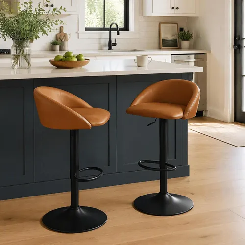 Vista 14 de YOUNIKE Bar Stools Set of 2 Kitchen Bar Chair Counter Height Barstool Black