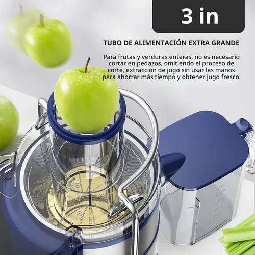 Vista 2 de Exprimidoras Centrífugas KOIOS de 1300W, Extractor de Jugo con Conducto de Alimentación Extra Grande de 3 Pulgadas, Motor de Cobre Completo, Filtro