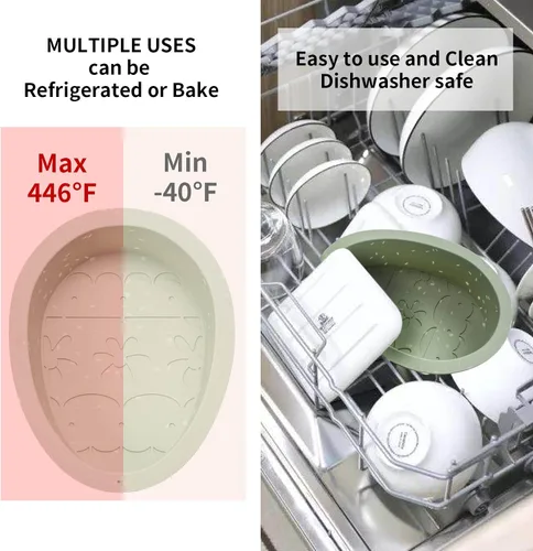 Vista 4 de Moldes para pastel de huevo, molde de silicona para huevos de Pascua, paquete de 2 moldes grandes rompibles para huevos de 7 pulgadas, moldes
