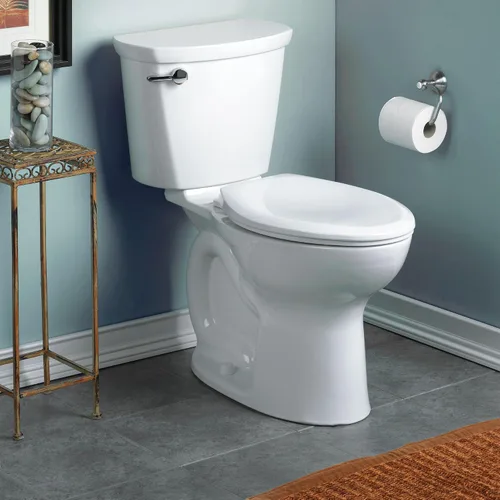 Vista 2 de American Standard 215CA004.020 Cadet PRO - Asiento para inodoro de dos piezas, altura estándar, parte delantera alargada, blanco, 1.6 GPF