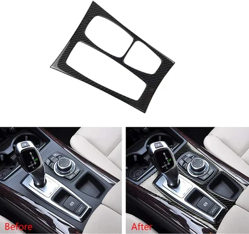 Vista 3 de Thor-Ind Cubierta de panel de caja de engranajes de fibra de carbono para BMW X5 E70 (08-13) X6 E71 (09-14) consola central de cambio de marchas