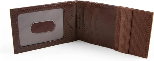 Vista 5 de Cartera RFID para hombre con bolsillo frontal delgado, whisky, ID interno