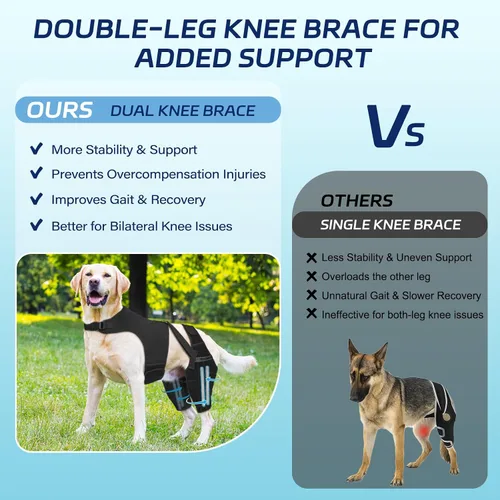 Vista 4 de Dog Knee Brace with Metal Stabilizers for Torn ACL Hind Leg, XS