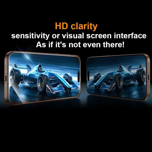 Vista 3 de OneFish Película de vidrio para iPhone 11 / XR, vidrio templado, automático, a prueba de polvo, sin burbujas, película protectora fácil de aplicar
