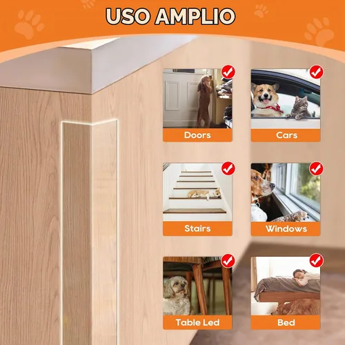 Vista 7 de Protector de puerta contra arañazos de perro, protector de alféizar de ventana, barrera de protección con escudo lateral transparente anti gato