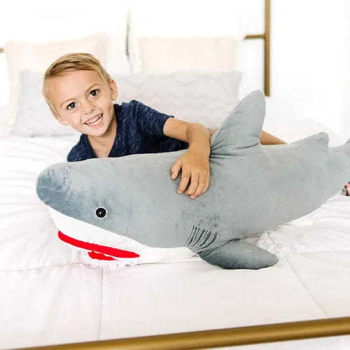 Vista 8 de Tiburón gigante de peluche, animales realistas de Melissa & Doug, (más de 3 pies de largo)