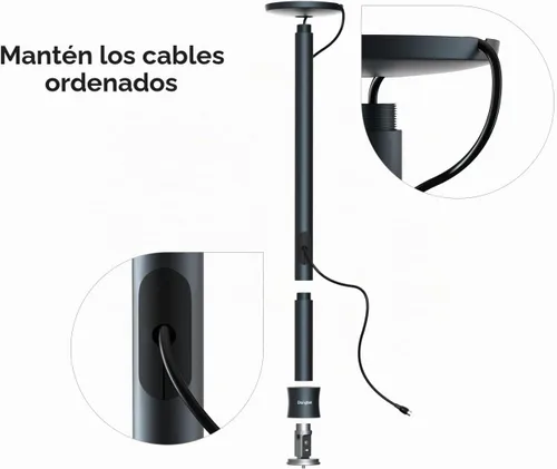 Vista 7 de Dangbei Soporte de techo para proyector, altura ajustable de 3.9-15.7 pulgadas, tornillo de 1/4 pulgadas compatible con DBX3 Pro