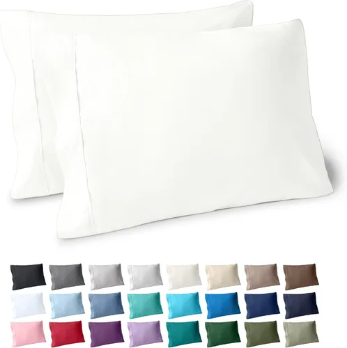 Vista 73 de Bare Home Juego de 2 fundas de almohada de microfibra de tamaño estándar, fundas de almohada refrescantes, doble cepillado, fácil cuidado, cierre