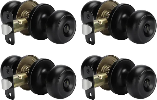 Vista 89 de Goldenwarm Pomos de puerta de paso de bronce champán, 1 paquete de pomos para puerta de armario interior, juego de perillas de puerta de paso
