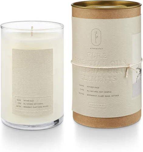 Vista 20 de ILLUME Elemental Collection, vidrio natural de hoja de cedro cítrico, vela de 11.5 onzas, 11.5 onzas, rojo