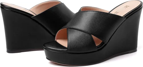 Vista 6 de MODENCOCO Sandalias de tacón alto con plataforma mate para mujer, puntera abierta, estilo casual, de 4 pulgadas