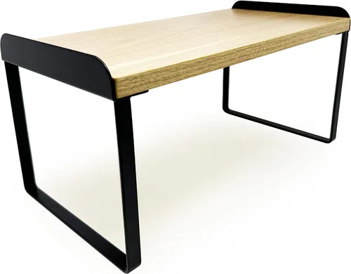 Vista 18 de Mitus Organizador y almacenamiento de estantes, estante apilable de madera escalonada para encimeras, escritorios, gabinetes (juego de 2) 12