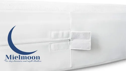 Vista 2 de Mielmoon Protector impermeable de alta calidad para colchón de 360°, ultra suave, con cremallera, sin vinilo, transpirable, tacto silencioso