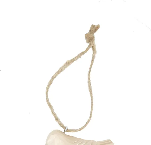 Vista 3 de Selsela Adorno colgante hecho a mano de búho con cuernos – Figura de búho de madera tallada a mano, decoración rústica artesanal, adorno de árbol