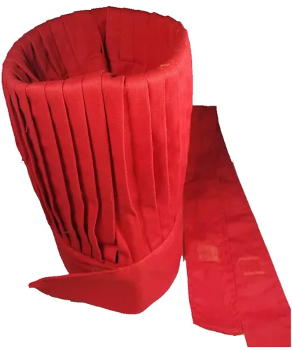 Vista 5 de Hibachi Sombrero de Chef con Corbata Rojo Teppanyaki