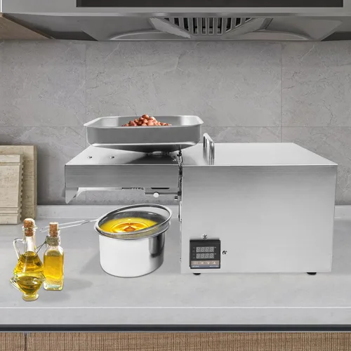 Vista 3 de Máquina de prensa de aceite comercial de 1500 W, expel, acero inoxidable de grado alimenticio, máquina de prensado de aceite de semillas de nueces