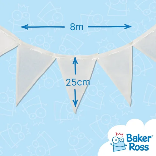 Vista 3 de Baker Ross EV858 Diseña tus propios banderines de tela, paquete de 15, para que los niños pinten, personalicen, decoren y exhiban para actividades