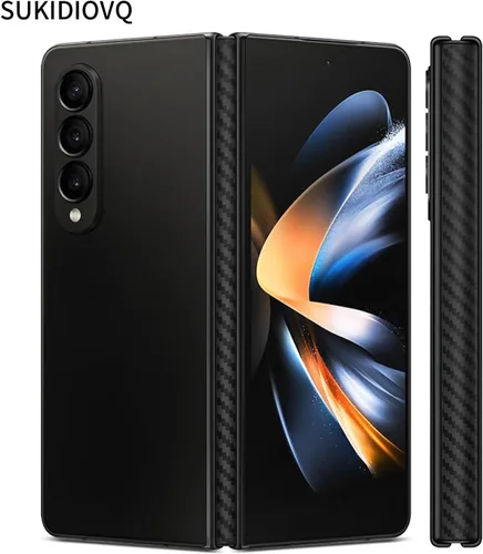 Vista 5 de Paquete de 4 unidades para Samsung Galaxy Z Fold 5 cubierta de bisagra de teléfono Protector de película de fibra de carbono 3M vinilo de PVC Fibra