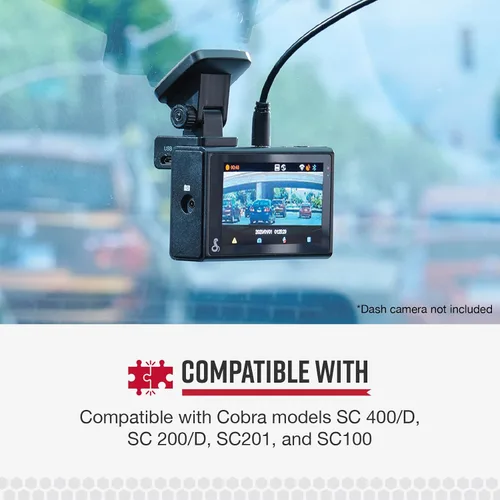 Vista 6 de Cobra SC Smart Dash Cam Series Adaptador de corriente de 12 voltios con cable MicroUSB con cable de 6 pies (CA-CLAMICRO-01)