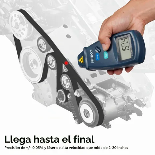Vista 3 de Neiko 20713 tacómetro digital, foto sin contacto láser precisión 2.5 – 99999 RPM