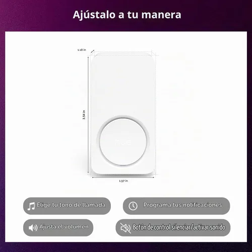 Vista 6 de Philips Hue Timbre inteligente seguro, notificaciones de sonido en tiempo real, se adapta a toma de corriente estándar, funciona con cámaras Hue
