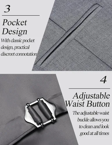 Vista 5 de Coofandy chaleco para traje o esmoquin con 5 botones, para hombre.