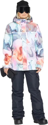 Vista 4 de Volcom Chaqueta con capucha Bolt para mujer, con aislamiento para snowboard y esquí, Negro