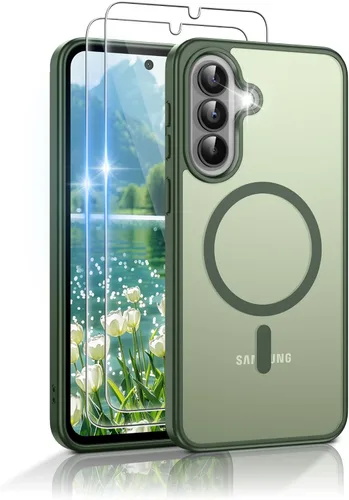 Vista 46 de Gritup Funda para Samsung Galaxy S23 con 2 protectores de pantalla (compatible con MagSafe) (protección de grado militar), delgada, translúcida Negro