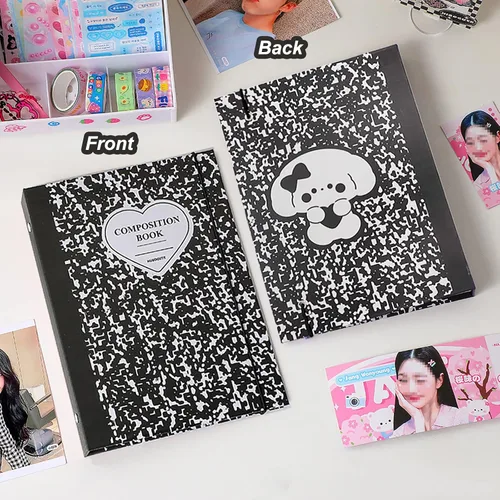 Vista 4 de Carpeta A5 Kpop - Álbum de tarjetas fotográficas con 20 fundas interiores de 3 pulgadas para álbum de fotos en hojas sueltas, recargable, 6 anillos