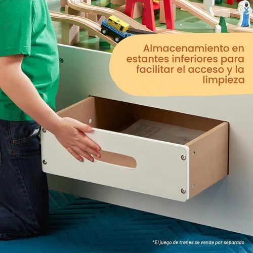 Vista 5 de Melissa & Doug Mesa de juego multiactividad de madera de lujo para sala