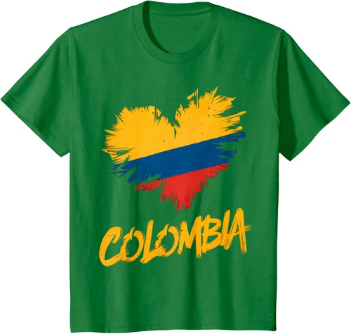 Vista 42 de Camiseta con la bandera del corazón de Colombia