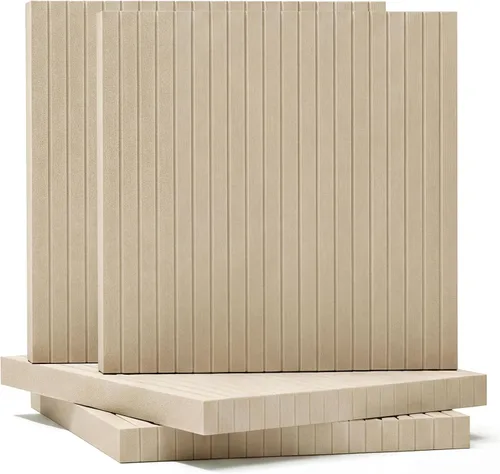 Vista 10 de BUBOS Paneles acústicos de pared, paquete de 2 paneles decorativos insonorizados de 23.6 x 23.6 x 2 pulgadas, decoración de pared con reducción