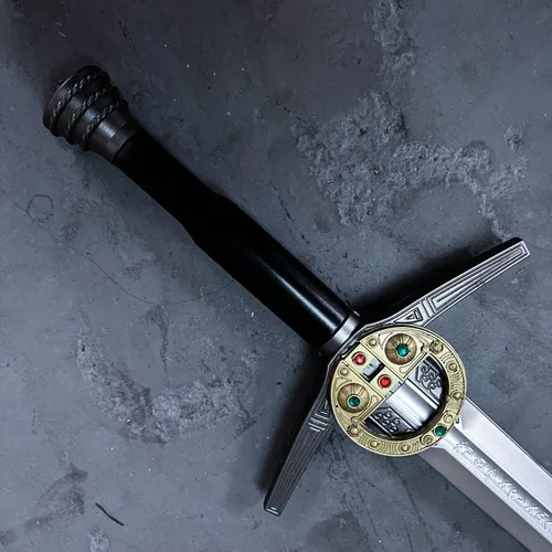 Vista 36 de Espada larga de caza de brujo de espuma medieval de 41 pulgadas para cosplay LARP disfraz Halloween