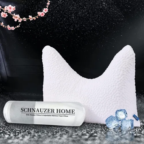 Vista 8 de SCHNAUZER HOME Almohada para dormir de lado para dolor de cuello y hombros, almohadas de espuma viscoelástica tamaño King para dormir, almohada