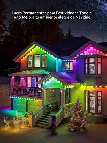 Vista 7 de BrizLabs Luces permanentes para exteriores, 100 pies 60 LED APP/control