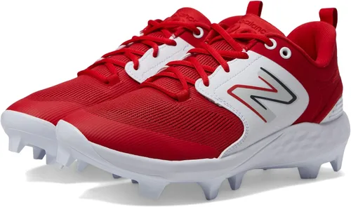Vista 15 de New Balance Fresh Foam 3000 V7 - Zapatos de béisbol moldeados para hombre, color rojo mercurio/dorado, talla 6.5 M