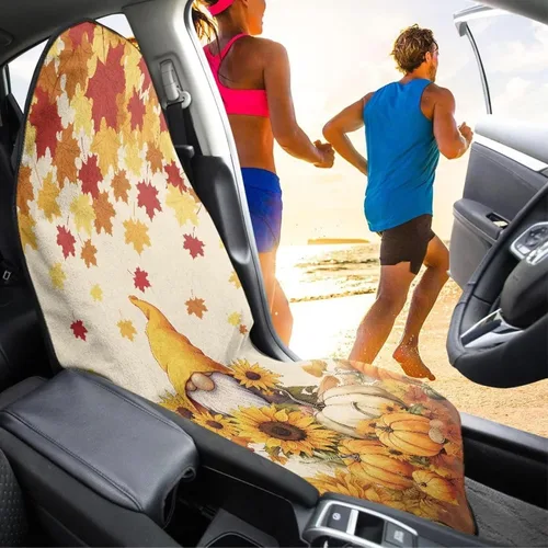 Vista 4 de Rnyleeg Funda de toalla para asiento delantero de automóvil de Acción de Gracias para otoño, después del gimnasio, natación, yoga, fundas