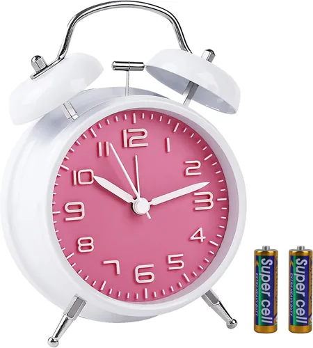 Vista 13 de pxy Lindo y seguro reloj despertador para niños alimentado por batería (batería incluida), reloj despertador analógico súper silencioso analógico