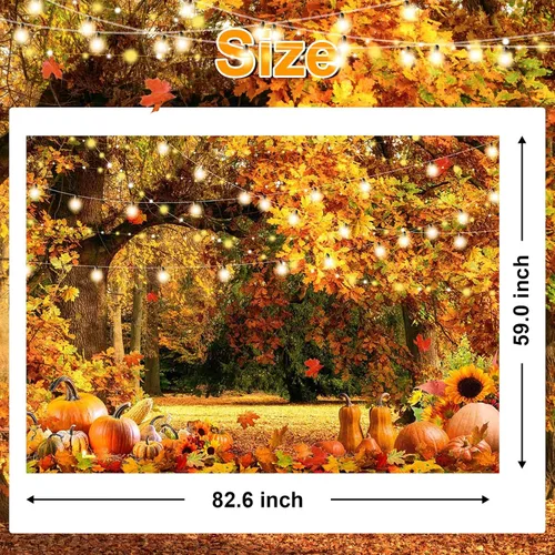 Vista 6 de Avezano Telón de fondo de otoño para fotografía, bosque, hojas de arce, paisaje, día de Acción de Gracias, fondo fotográfico para niños, retratos