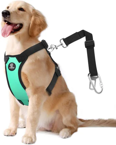Vista 11 de VavoPaw cinturón de seguridad para perro, arnés de coche con hebilla ajustable para perro, cinturón de seguridad de nailon para mascotas, resistente