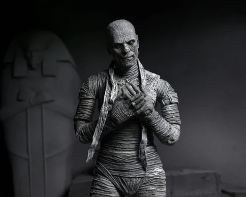 Vista 5 de NECA Universal Monsters Mummy 7IN Ultimate AF Negro y Blanco VER