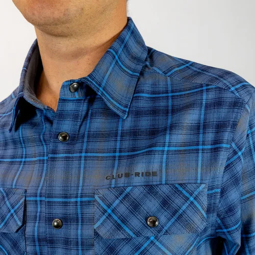 Vista 4 de Club Ride Camisa de franela Daniel para hombre, ropa elegante, cómoda y versátil para exteriores, perfecta para ciclismo y uso casual